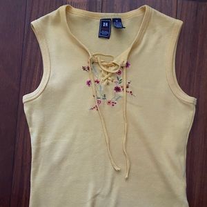 Vintage Derek Heart Yellow Embroidered top